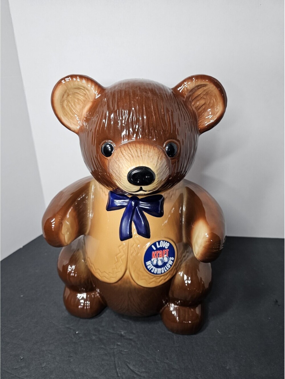 Vintage 1982 Kraft T Bear Cookie Jar I Love Marshmallows Regal China 15in